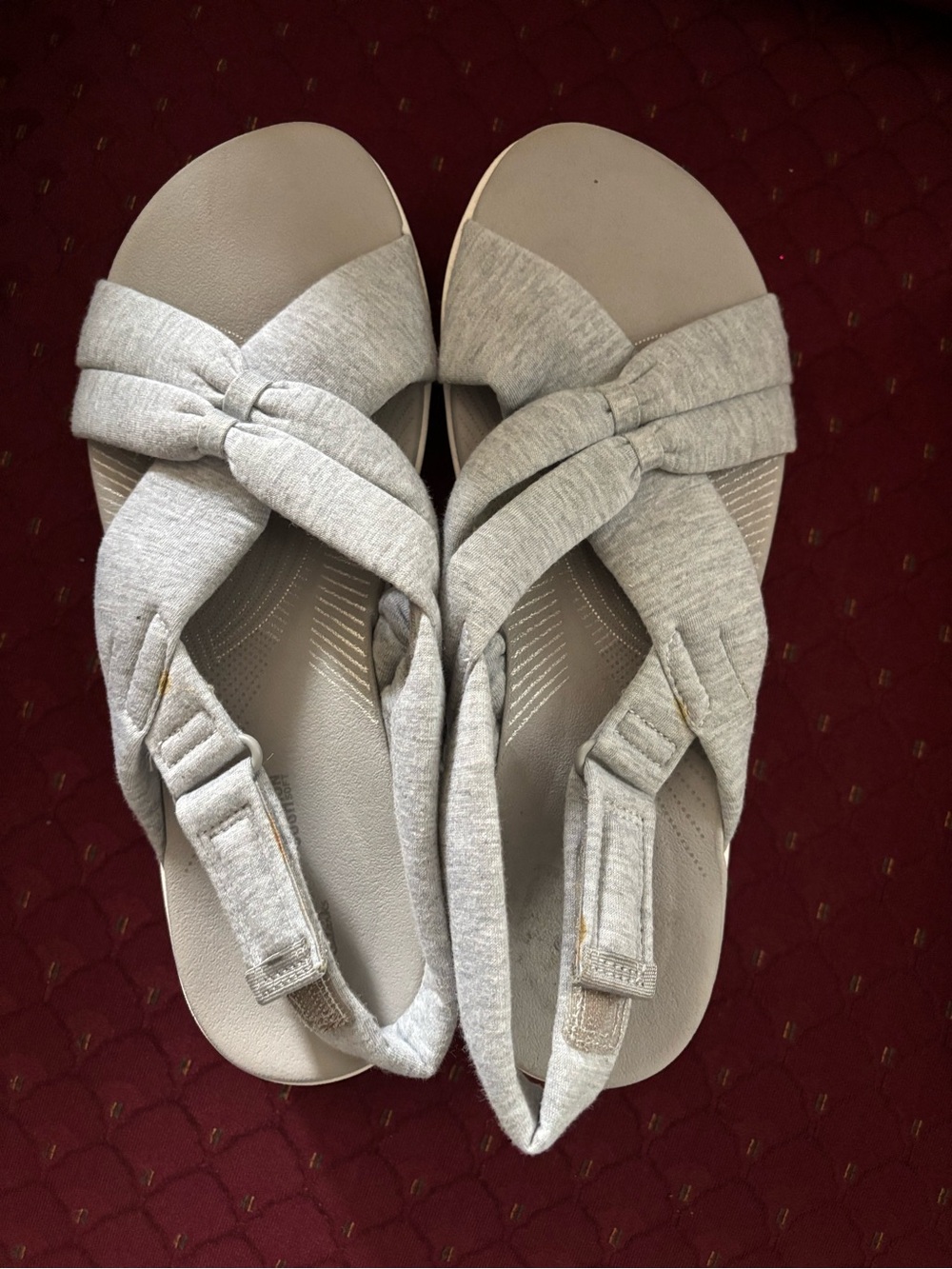 Clark’s Cloudstep Light Gray Women's Knotted Slingback Sandals